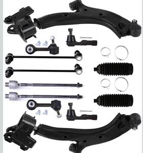 lot 8211 image: 12 Pcs Suspension Kit - Fit 2007-2011 for Honda CR-V, Include - Front Lower Control Arm wBall Joint Front Tie Rod End Sway Bar End Link Steering Rack Boot OE# K750297 ES800510