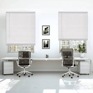 lot 8217 image: DEZ FURNISHINGS Cordless 1 Mini Blind with Flexible Slats, 23 W x 48 H, Pearl White