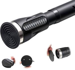 lot 8221 image: Tension Curtain Rod, 42 to 115 inch Adjustable Heavy Duty black shower curtain rod for bathroom Closet Windows