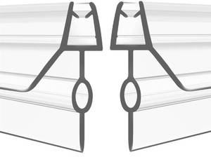 lot 8224 image: 2-Pack Frameless Shower Door Bottom Seal (14 X 39) Clear Glass Shower Door Seal Strip Shower Door Sweep can Covers up to 22mm Gap - Stop Leaks
