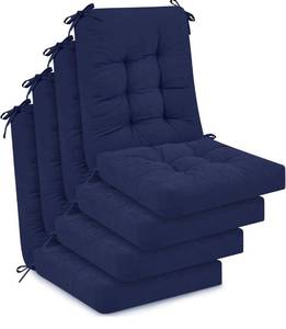 lot 8238 image: 4 Sets Outdoor Patio Chair Cushions Seat High Back Tufted Pillow Replacement Rocking Chair Cushions Pads for Patio Summer Seasonal Indoor Home Office (Navy Blue