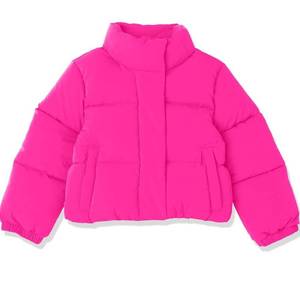 lot 8245 image: Girls and Toddlers Cropped Full-Zip Puffer Jacket, Sherpa Fleece Large