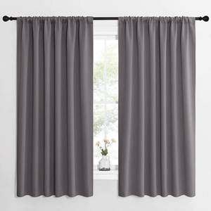 lot 8250 image: NICETOWN Blackout Curtain Panels for Window - Thermal Insulated Rod Pocket Blackout DrapesDraperies for Dining Room (2 Panels, W62 x L63 inches, Grey)
