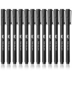 lot 8265 image: Mr. Pen- Black Felt Tip Pens, Fine Point, 12 Pack, Fast Drying, No Smear, Bible Journaling Pens No Bleed-Through for Planners, Sketching, Writing