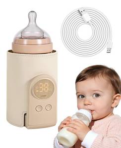 lot 8277 image: Umimile Portable Bottle Warmer for Travel Heats the Bottle Directly No Pouring, Fast Heating Baby Bottle Warmer on The Go, 6 Temp Settings &amp Auto Keep-Warm,Fits 2.5-3.3in Bottles (Beige)