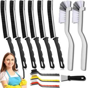 lot 8279 image: Crevice Cleaning Brush 12-Pack - Heavy Duty Hard Bristle Gap Brush for Deep Cleaning - Ultra-Thin Window Track Cleaning Tool for Shower Grout, Sliding Doors, Baseboards & Auto Detailing