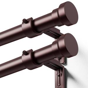 lot 8290 image: YaFex Curtain Rods 2 Pack 32-118 Inch, Heavy Duty 1 Inch Curtain Rod, Bronze Long Adjustable Window Treatment Rods,Modern Design, Easy Installation