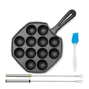 lot 8292 image: Anxingo Cast Iron Takoyaki Pan - 12 Hole Heavy Duty Square Cooking Plate Octopus Ball Maker 1.5 Half Sphere Takoyaki Maker for Baking Cooking