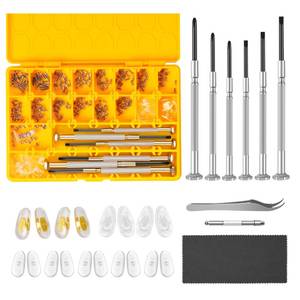 lot 8301 image: Magnetic Eyeglass Repair Kit, Glasses Repair Kit with Eyeglass Screws Include Nose Pads, Precision Screwdriver Tool Set and Tweezers for Eyeglasses, Sunglasses, Watch Clock Spectacle Repair