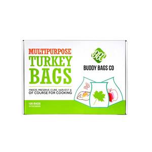 lot 8318 image: Buddy Bags Co Turkey Oven Bags for Roasting 100-Pack Heavy-Duty, Oven-Safe Cooking Bags (19 x 24.5) BPA-Free, Heat-Resistant, Made in USA