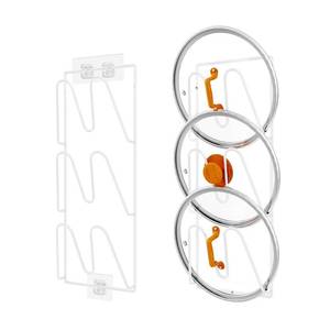 lot 8324 image: Durmmur 2 Pack Pot Lid Organizer Rack, 6-Tier Pot Lids Holder for Cabinet DoorWall, No Drilling Adhesive WallDoor Mounted Rustproof Pot and Pan Cover for Kitchen Storage, White