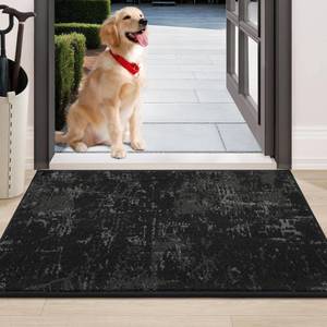 lot 8333 image: BEQHAUSE Dirt Trapper Door Mat 24 x 36, Non-Slip Doormats Washable Entryway Rugs, Stain Resistant Dog Door Mats Absorbent Welcome Floor Mat for Front Back Door, Mud Wet Shoes & Paws, Black