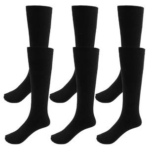 lot 8341 image: Topbuti 3 Pack School Uniform Cotton Knee High Socks Kids Youth Knee High Athletic Sports Soccer Socks for Girls Boys (Black)