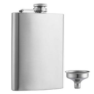lot 8358 image: YWQ Solid Flasks Stainless Steel Flask & Funnel Set, 8 oz