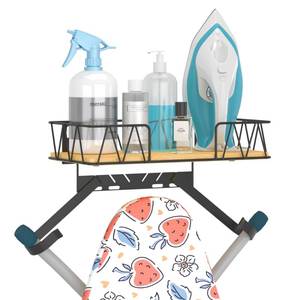 lot 8384 image: Ironing Board Hanger with Removable Hooks, Ironing Board Holder Wall Mounted for TY Leg, Space Saving Iron Holder for Laundry Room Storage and Organization