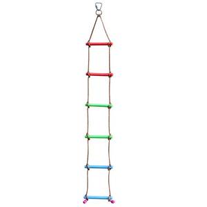 lot 8389 image: Rainbow Craft 6.6FT Climbing Rope Ninja Ladder for Kids - Kids Ninja Warrior Obstacle Course Accessories - Swing Rope Ladder