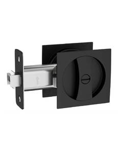 lot 8392 image: Lethato Pocket Door Hardware Black, Pocket Door Lock, Pocket Door Latch, Matte Black Contemporary Sliding Pocket Door with Privacy Lock for Bathroom & Bedroom (1 Pack, Square)