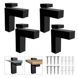 lot 8395 image: Heavy Duty Floating WoodGlass Shelf Bracket 4 Pcs, Adjustable Glass Shelves Mounting Brackets for 3-28mm Thickness, Rust Resistant Zinc Alloy Clamp Support (25lbs Load) for Bathroom (Set of 4)
