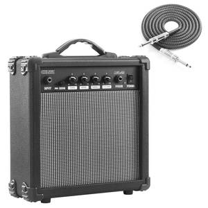 lot 8396 image: CXLWZ Electric Guitar Amp 20 Watt Amplifier Portable Amp with Headphone Input Gain Powe Including Professional Noise Reduction Cable Black