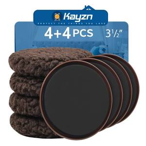lot 8397 image: Kayzn Furniture Sliders, Multi-Surface Furniture Sliders for Carpet & Hardwood Floors, 4 Pack 3 12 Furniture Movers for Carpet  4 Hardwood Socks, Move Furniture on Any Surface Easily