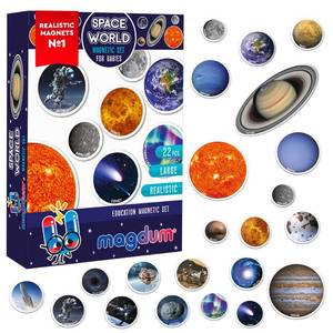 lot 8399 image: Solar System Fridge Magnets for Kids - Magdum - 22 Realistic Space Magnets for Toddlers - Real Refrigerator Magnets - Planets for Kids �� Magnetic Universe - Science Toys for Children - Astronomy Gifts