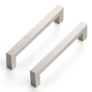 lot 8400 image: Ravinte 10 Pack 5 Inch Kitchen Square Cabinet Handles Satin Nickel Pulls Brushed Nickel Kitchen Cabinet Hardware Handles for Cupboard Drawer Pulls