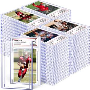 lot 8402 image: 100 PCS Card Case Holder for Trading Cards, Acrylic Graded Card Slab Baseball Card Protectors with Label Position Fit for MTG TCG and Sport Cards
