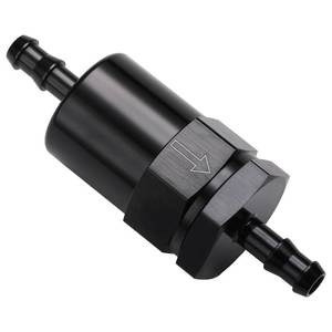 lot 8408 image: Podavelle 14 Billet Inline Fuel Filter 30 Micron Aluminum Black