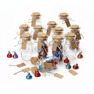 lot 8447 image: Otis Classic Small Glass Jars with Lids Set of 12 Mini Glass Bottles with Corks for Halloween Decorations Fall D�cor Wedding &amp Party Favors, Halloween DIY Crafts, Potions, Spices &amp Candy, 3.4 oz