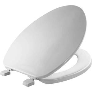 lot 5173 image: Bemis 170000 Elongated Closed Front Toilet Seat with Cover in White