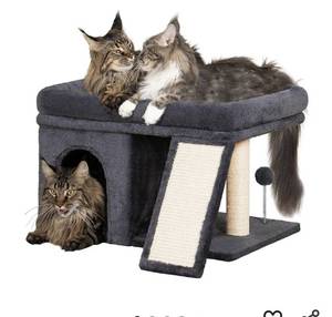 lot 5178 image: Aechonow XL Cat Tree Tower for Large Adult Cats 20 lbs, 23x15.7Inch Perch Bed, Condo Cave for Indoor Medium Kittens, Sisal Scratchers, Extra Large