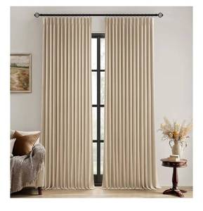 lot 5180 image: MIULEE Taupe Pinch Pleated 100% Blackout Linen Curtains 90 Inch Length 2 Panels Set, Black Out Memory Trained Pleat Curtains Light Blocking Room Darkening Drapes for Bedroom Living Room Window