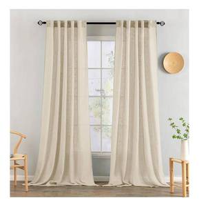 lot 5181 image: MIULEE Linen Curtains 96 Inch Length 2 Panels for Bedroom Living Room,