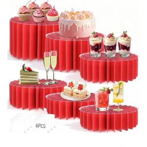 lot 5188 image: 6Pcs Buffet Risers, Valentines Day Food Risers