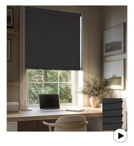 lot 5189 image: HESTIA No Drill Cordless Room Darkening Vinyl Mini Blinds, 1 L-Shaped PVC Slats Venetian Horizontal Blind Privacy Indoor Window Coverings for Bedroom, Bathroom and Kitchen, Black, 19.5 W x 50 H
