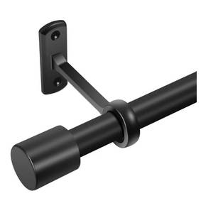 lot 5193 image: Curtain Rods for Windows 48 to 86 Inches, Adjustable 1 Inch Black Curtain Rod
