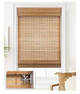 lot 5196 image: LazBlinds No Tools No Drill Cordless Bamboo Roman Shades, Light Filtering Window Treatment, Roll Up Bamboo Blinds for Window 39 W x 64 H, Squirrel