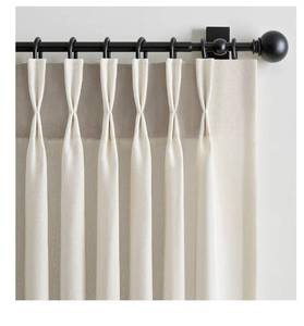 lot 5201 image: 90 Inches Long Pinch Pleated Semi Sheer Curtains,Ivory Beige Linen Blended Light Filtering Window Curtains 90 Length 2 Panels for Living Room Bedroom Pinch Pleat Drapes with Hooks 2 Panels