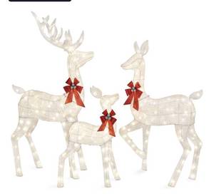lot 5203 image: Best Choice Products 3-Piece Large Lighted Christmas Deer Family Set 5Ft Outdoor Yard Decoration with 360 LED Lights, Stakes, Zip Ties