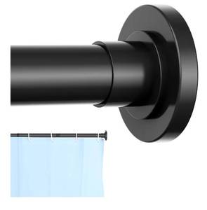 lot 5212 image: CorkLatta Black Shower Curtain Rod 31 to 92 Inch,1 Inch Diameter Adjustable Spring Tension Stainless Steel Telescoping Rod,Easy Install,No Rust
