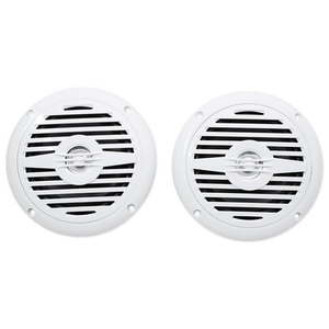 lot 5216 image: Pair Rockville MS525W 5.25  400 Watt Waterproof Marine Boat Speakers 2-Way White