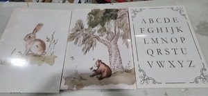 lot 5233 image: Bunny Canvas Wall Art 16x24 3pcs