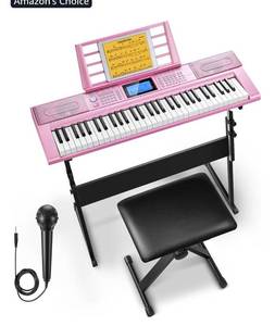 lot 5241 image: Donner 61 Key Keyboard Piano, Electric Piano Keyboard Kit with 249 Voices, 249 Rhythms