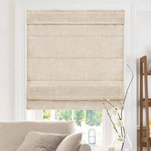 lot 5287 image: CHICOLOGY Cordless Roman Shades Belgian Flax (Light Filtering) 31 W X 64 H