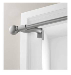 lot 5288 image: Zenna Home Adjustable Curtain Tension Rod with Decorative Round Finials, No Drill Small Window Rod, Easy Install Expandable Tension Curtain Rod for Windows, 28 to 48 Inch, Brushed Nickel