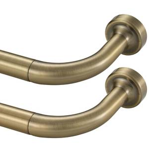 lot 5301 image: Lwiiom 2 Pack Wrap Around Curtain Rod for Windows 28 to 86 Inch, Internal Splicing 1 Inch Diameter Disc, Adjustable Room Darkening Curtain with Aluminum Finials and Brackets, Warm Gold