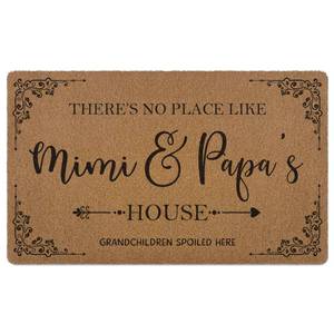 lot 5304 image: XLDLIOO Mimi and Papa Gifts Funny Door Mat Doormat, Funny Welcome Front Door Mat Indoor Outdoor Entrance, Grandparents Gifts Artificial Coir Doormats Rugs for Porch Entryway Decor 30x17in