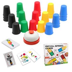 lot 5308 image: Vinciph Quick Cups Games for Kids Intellectual Flying Stack Cups,Stacking Cups Games Parent-Child Interactive Game with 24 Picture Cards, 30 Cups