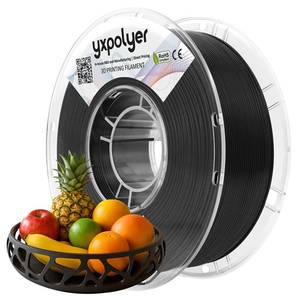 lot 5315 image: YXPOLYER PLA Filament Food Grade 1.75mm 1kg for 3D Printing, PLA Black 3D Printer Filament with Transparent AMS-Compatible Filament Spool