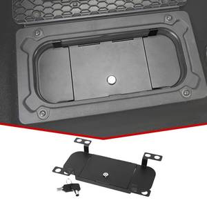 lot 5324 image: JeCar Backseat Floor Locking Box Rear Seat Storage Security Tray Compatible with Dodge RAM 1500 2500 3500 Pickup Truck 2009-2018